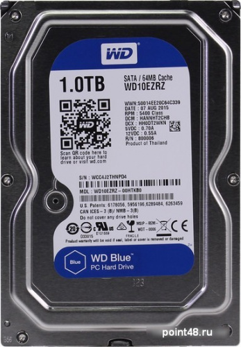 Жесткий диск WD Original SATA-III 1Tb WD10EZRZ Blue (5400rpm) 64Mb 3.5