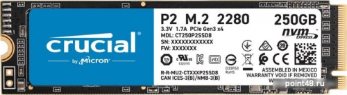 Накопитель SSD Crucial PCI-E x4 250Gb CT250P2SSD8 P2 M.2 2280
