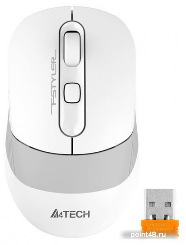 Купить Мышь A4Tech Fstyler FB10C белый/серый оптическая (2400dpi) беспроводная BT/Radio USB (4but) в Липецке фото 2