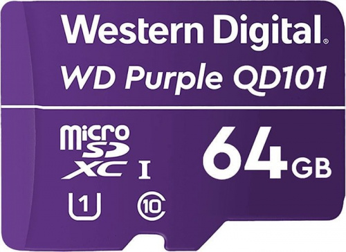 Купить Флеш карта microSDXC 64Gb Class10 WD WDD064G1P0C Purple w/o adapter в Липецке